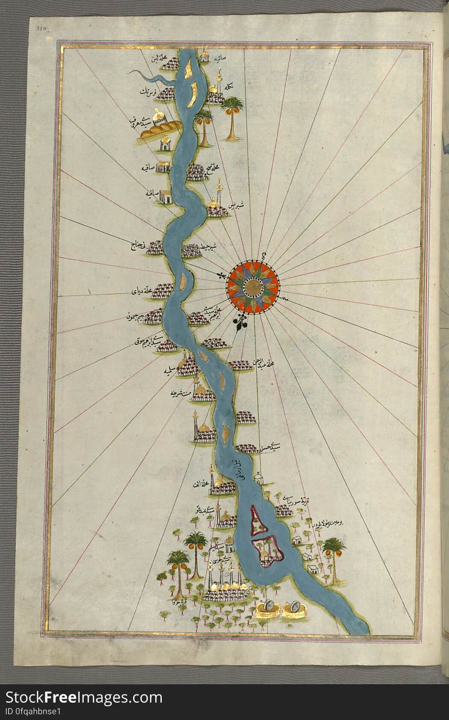 Originally composed in 932 AH / 1525 CE and dedicated to Sultan Süleyman I &#x28;&quot;The Magnificent&quot;&#x29;, this great work by Piri Reis &#x28;d. 962 AH / 1555 CE&#x29; on navigation was later revised and expanded. The present manuscript, made mostly in the late 11th AH / 17th CE century, is based on the later expanded version with some 240 exquisitely executed maps and portolan charts. They include a world map &#x28;fol.41a&#x29; with the outline of the Americas, as well as coastlines &#x28;bays, capes, peninsulas&#x29;, islands, mountains and cities of the Mediterranean basin and the Black Sea. The work starts with the description of the coastline of Anatolia and the islands of the Aegean Sea, the Peloponnese peninsula and eastern and western coasts of the Adriatic Sea. It then proceeds to describe the western shores of Italy, southern France, Spain, North Africa, Palestine, Israel, Lebanon, Syria, western Anatolia, various islands north of Crete, Sea of Marmara, Bosporus and the Black Sea. It ends with a map of the shores of the the Caspian Sea &#x28;fol.374a&#x29;. See this manuscript page by page at the Walters Art Museum website: art.thewalters.org/viewwoa.aspx?id=19195. Originally composed in 932 AH / 1525 CE and dedicated to Sultan Süleyman I &#x28;&quot;The Magnificent&quot;&#x29;, this great work by Piri Reis &#x28;d. 962 AH / 1555 CE&#x29; on navigation was later revised and expanded. The present manuscript, made mostly in the late 11th AH / 17th CE century, is based on the later expanded version with some 240 exquisitely executed maps and portolan charts. They include a world map &#x28;fol.41a&#x29; with the outline of the Americas, as well as coastlines &#x28;bays, capes, peninsulas&#x29;, islands, mountains and cities of the Mediterranean basin and the Black Sea. The work starts with the description of the coastline of Anatolia and the islands of the Aegean Sea, the Peloponnese peninsula and eastern and western coasts of the Adriatic Sea. It then proceeds to describe the western shores of Italy, southern France, Spain, North Africa, Palestine, Israel, Lebanon, Syria, western Anatolia, various islands north of Crete, Sea of Marmara, Bosporus and the Black Sea. It ends with a map of the shores of the the Caspian Sea &#x28;fol.374a&#x29;. See this manuscript page by page at the Walters Art Museum website: art.thewalters.org/viewwoa.aspx?id=19195