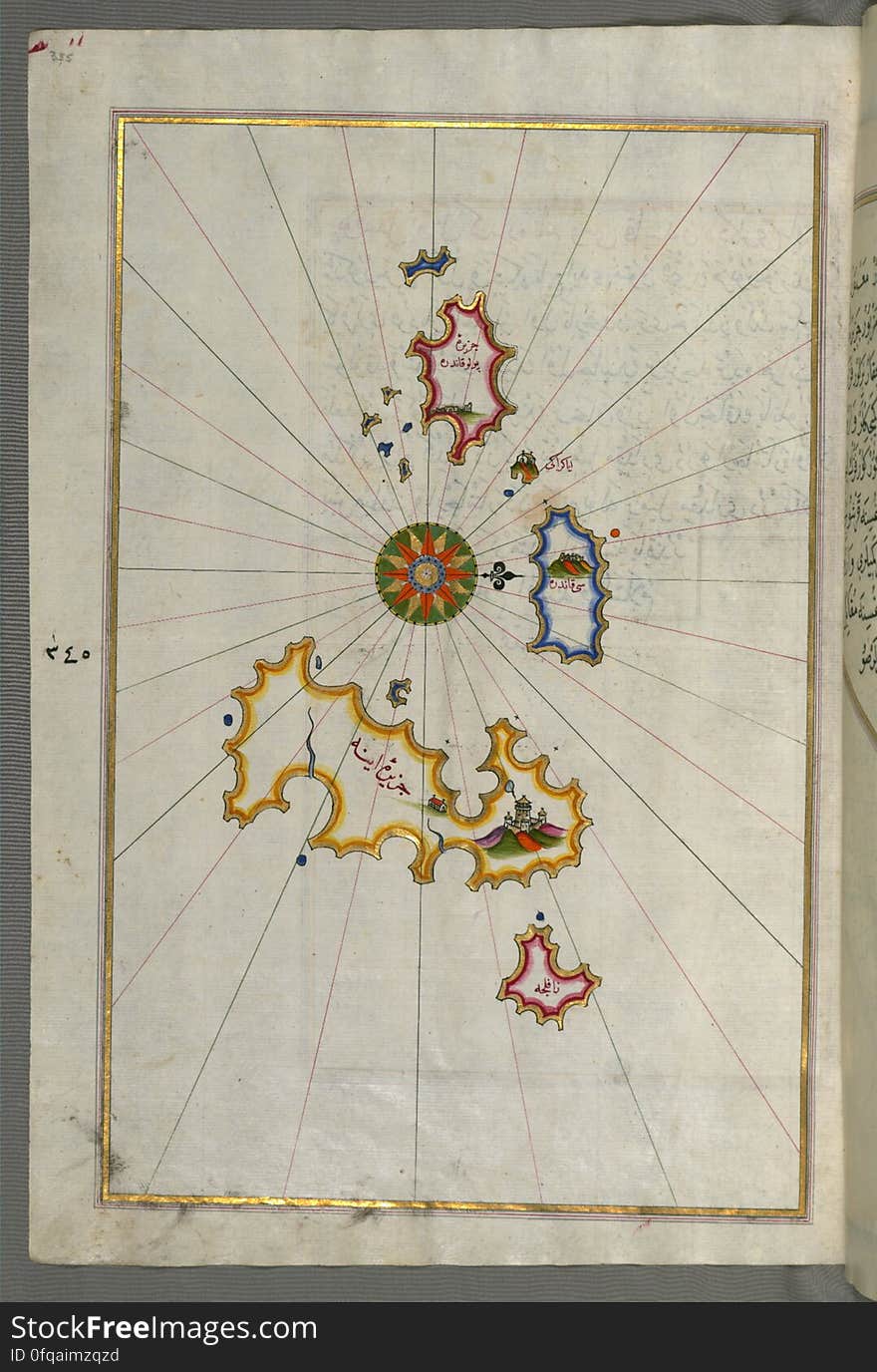 Originally composed in 932 AH / 1525 CE and dedicated to Sultan SÃ¼leyman I &#x28;&quot;The Magnificent&quot;&#x29;, this great work by Piri Reis &#x28;d. 962 AH / 1555 CE&#x29; on navigation was later revised and expanded. The present manuscript, made mostly in the late 11th AH / 17th CE century, is based on the later expanded version with some 240 exquisitely executed maps and portolan charts. They include a world map &#x28;fol.41a&#x29; with the outline of the Americas, as well as coastlines &#x28;bays, capes, peninsulas&#x29;, islands, mountains and cities of the Mediterranean basin and the Black Sea. The work starts with the description of the coastline of Anatolia and the islands of the Aegean Sea, the Peloponnese peninsula and eastern and western coasts of the Adriatic Sea. It then proceeds to describe the western shores of Italy, southern France, Spain, North Africa, Palestine, Israel, Lebanon, Syria, western Anatolia, various islands north of Crete, Sea of Marmara, Bosporus and the Black Sea. It ends with a map of the shores of the the Caspian Sea &#x28;fol.374a&#x29;. See this manuscript page by page at the Walters Art Museum website: art.thewalters.org/viewwoa.aspx?id=19195. Originally composed in 932 AH / 1525 CE and dedicated to Sultan SÃ¼leyman I &#x28;&quot;The Magnificent&quot;&#x29;, this great work by Piri Reis &#x28;d. 962 AH / 1555 CE&#x29; on navigation was later revised and expanded. The present manuscript, made mostly in the late 11th AH / 17th CE century, is based on the later expanded version with some 240 exquisitely executed maps and portolan charts. They include a world map &#x28;fol.41a&#x29; with the outline of the Americas, as well as coastlines &#x28;bays, capes, peninsulas&#x29;, islands, mountains and cities of the Mediterranean basin and the Black Sea. The work starts with the description of the coastline of Anatolia and the islands of the Aegean Sea, the Peloponnese peninsula and eastern and western coasts of the Adriatic Sea. It then proceeds to describe the western shores of Italy, southern France, Spain, North Africa, Palestine, Israel, Lebanon, Syria, western Anatolia, various islands north of Crete, Sea of Marmara, Bosporus and the Black Sea. It ends with a map of the shores of the the Caspian Sea &#x28;fol.374a&#x29;. See this manuscript page by page at the Walters Art Museum website: art.thewalters.org/viewwoa.aspx?id=19195