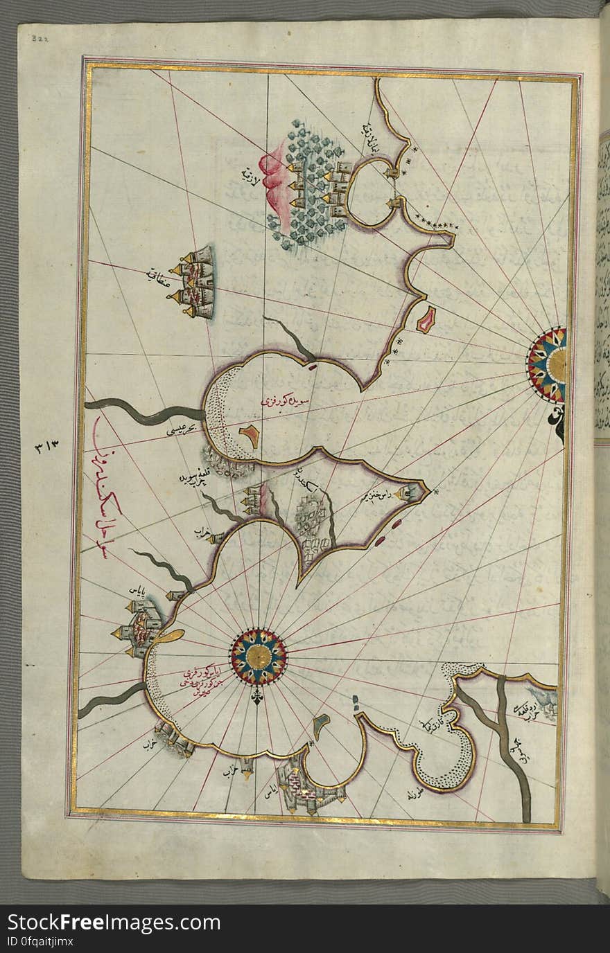 Originally composed in 932 AH / 1525 CE and dedicated to Sultan SÃ¼leyman I &#x28;&quot;The Magnificent&quot;&#x29;, this great work by Piri Reis &#x28;d. 962 AH / 1555 CE&#x29; on navigation was later revised and expanded. The present manuscript, made mostly in the late 11th AH / 17th CE century, is based on the later expanded version with some 240 exquisitely executed maps and portolan charts. They include a world map &#x28;fol.41a&#x29; with the outline of the Americas, as well as coastlines &#x28;bays, capes, peninsulas&#x29;, islands, mountains and cities of the Mediterranean basin and the Black Sea. The work starts with the description of the coastline of Anatolia and the islands of the Aegean Sea, the Peloponnese peninsula and eastern and western coasts of the Adriatic Sea. It then proceeds to describe the western shores of Italy, southern France, Spain, North Africa, Palestine, Israel, Lebanon, Syria, western Anatolia, various islands north of Crete, Sea of Marmara, Bosporus and the Black Sea. It ends with a map of the shores of the the Caspian Sea &#x28;fol.374a&#x29;. See this manuscript page by page at the Walters Art Museum website: art.thewalters.org/viewwoa.aspx?id=19195. Originally composed in 932 AH / 1525 CE and dedicated to Sultan SÃ¼leyman I &#x28;&quot;The Magnificent&quot;&#x29;, this great work by Piri Reis &#x28;d. 962 AH / 1555 CE&#x29; on navigation was later revised and expanded. The present manuscript, made mostly in the late 11th AH / 17th CE century, is based on the later expanded version with some 240 exquisitely executed maps and portolan charts. They include a world map &#x28;fol.41a&#x29; with the outline of the Americas, as well as coastlines &#x28;bays, capes, peninsulas&#x29;, islands, mountains and cities of the Mediterranean basin and the Black Sea. The work starts with the description of the coastline of Anatolia and the islands of the Aegean Sea, the Peloponnese peninsula and eastern and western coasts of the Adriatic Sea. It then proceeds to describe the western shores of Italy, southern France, Spain, North Africa, Palestine, Israel, Lebanon, Syria, western Anatolia, various islands north of Crete, Sea of Marmara, Bosporus and the Black Sea. It ends with a map of the shores of the the Caspian Sea &#x28;fol.374a&#x29;. See this manuscript page by page at the Walters Art Museum website: art.thewalters.org/viewwoa.aspx?id=19195