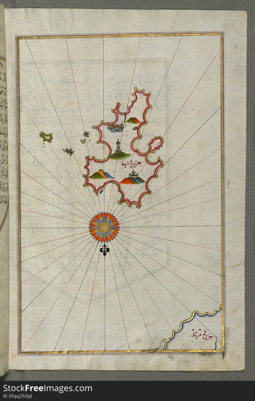 Originally composed in 932 AH / 1525 CE and dedicated to Sultan Süleyman I &#x28;&quot;The Magnificent&quot;&#x29;, this great work by Piri Reis &#x28;d. 962 AH / 1555 CE&#x29; on navigation was later revised and expanded. The present manuscript, made mostly in the late 11th AH / 17th CE century, is based on the later expanded version with some 240 exquisitely executed maps and portolan charts. They include a world map &#x28;fol.41a&#x29; with the outline of the Americas, as well as coastlines &#x28;bays, capes, peninsulas&#x29;, islands, mountains and cities of the Mediterranean basin and the Black Sea. The work starts with the description of the coastline of Anatolia and the islands of the Aegean Sea, the Peloponnese peninsula and eastern and western coasts of the Adriatic Sea. It then proceeds to describe the western shores of Italy, southern France, Spain, North Africa, Palestine, Israel, Lebanon, Syria, western Anatolia, various islands north of Crete, Sea of Marmara, Bosporus and the Black Sea. It ends with a map of the shores of the the Caspian Sea &#x28;fol.374a&#x29;. See this manuscript page by page at the Walters Art Museum website: art.thewalters.org/viewwoa.aspx?id=19195. Originally composed in 932 AH / 1525 CE and dedicated to Sultan Süleyman I &#x28;&quot;The Magnificent&quot;&#x29;, this great work by Piri Reis &#x28;d. 962 AH / 1555 CE&#x29; on navigation was later revised and expanded. The present manuscript, made mostly in the late 11th AH / 17th CE century, is based on the later expanded version with some 240 exquisitely executed maps and portolan charts. They include a world map &#x28;fol.41a&#x29; with the outline of the Americas, as well as coastlines &#x28;bays, capes, peninsulas&#x29;, islands, mountains and cities of the Mediterranean basin and the Black Sea. The work starts with the description of the coastline of Anatolia and the islands of the Aegean Sea, the Peloponnese peninsula and eastern and western coasts of the Adriatic Sea. It then proceeds to describe the western shores of Italy, southern France, Spain, North Africa, Palestine, Israel, Lebanon, Syria, western Anatolia, various islands north of Crete, Sea of Marmara, Bosporus and the Black Sea. It ends with a map of the shores of the the Caspian Sea &#x28;fol.374a&#x29;. See this manuscript page by page at the Walters Art Museum website: art.thewalters.org/viewwoa.aspx?id=19195