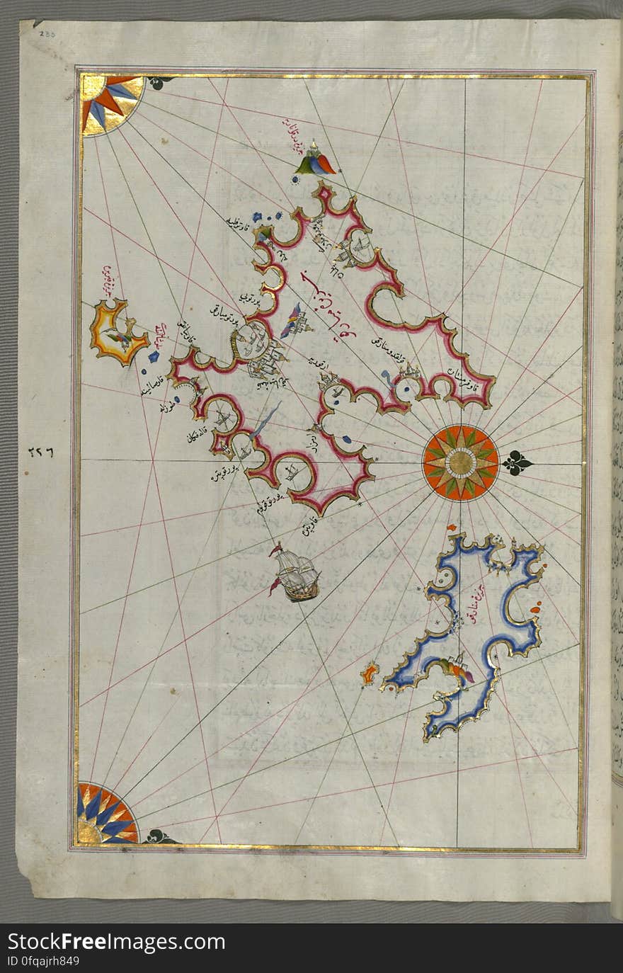 Originally composed in 932 AH / 1525 CE and dedicated to Sultan Süleyman I &#x28;&quot;The Magnificent&quot;&#x29;, this great work by Piri Reis &#x28;d. 962 AH / 1555 CE&#x29; on navigation was later revised and expanded. The present manuscript, made mostly in the late 11th AH / 17th CE century, is based on the later expanded version with some 240 exquisitely executed maps and portolan charts. They include a world map &#x28;fol.41a&#x29; with the outline of the Americas, as well as coastlines &#x28;bays, capes, peninsulas&#x29;, islands, mountains and cities of the Mediterranean basin and the Black Sea. The work starts with the description of the coastline of Anatolia and the islands of the Aegean Sea, the Peloponnese peninsula and eastern and western coasts of the Adriatic Sea. It then proceeds to describe the western shores of Italy, southern France, Spain, North Africa, Palestine, Israel, Lebanon, Syria, western Anatolia, various islands north of Crete, Sea of Marmara, Bosporus and the Black Sea. It ends with a map of the shores of the the Caspian Sea &#x28;fol.374a&#x29;. See this manuscript page by page at the Walters Art Museum website: art.thewalters.org/viewwoa.aspx?id=19195. Originally composed in 932 AH / 1525 CE and dedicated to Sultan Süleyman I &#x28;&quot;The Magnificent&quot;&#x29;, this great work by Piri Reis &#x28;d. 962 AH / 1555 CE&#x29; on navigation was later revised and expanded. The present manuscript, made mostly in the late 11th AH / 17th CE century, is based on the later expanded version with some 240 exquisitely executed maps and portolan charts. They include a world map &#x28;fol.41a&#x29; with the outline of the Americas, as well as coastlines &#x28;bays, capes, peninsulas&#x29;, islands, mountains and cities of the Mediterranean basin and the Black Sea. The work starts with the description of the coastline of Anatolia and the islands of the Aegean Sea, the Peloponnese peninsula and eastern and western coasts of the Adriatic Sea. It then proceeds to describe the western shores of Italy, southern France, Spain, North Africa, Palestine, Israel, Lebanon, Syria, western Anatolia, various islands north of Crete, Sea of Marmara, Bosporus and the Black Sea. It ends with a map of the shores of the the Caspian Sea &#x28;fol.374a&#x29;. See this manuscript page by page at the Walters Art Museum website: art.thewalters.org/viewwoa.aspx?id=19195