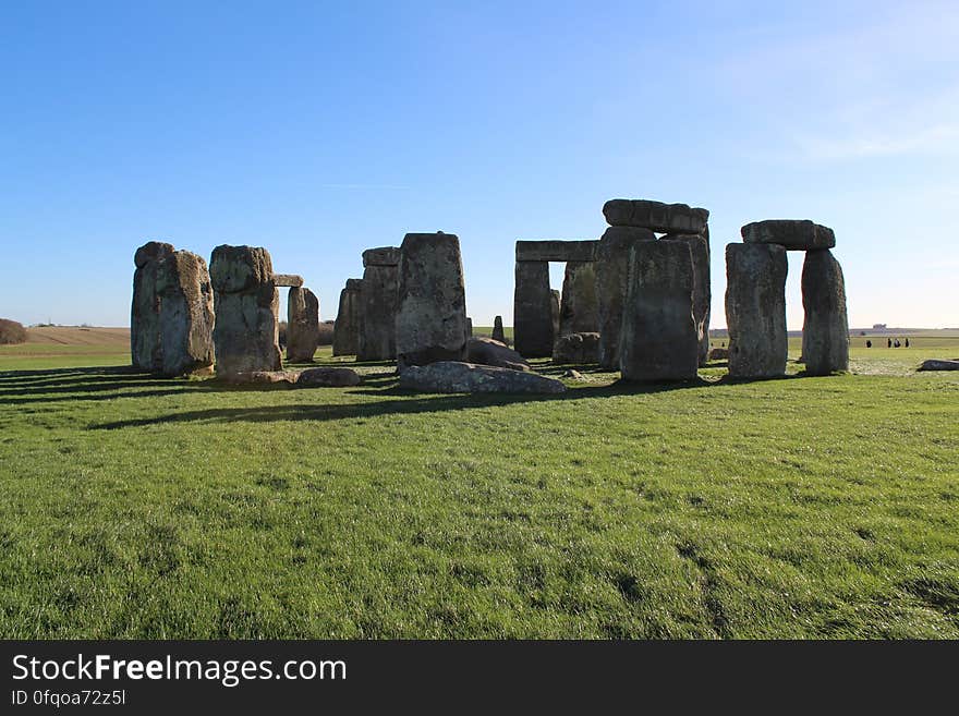 Ruins of Temple Against Clear Blue Sky