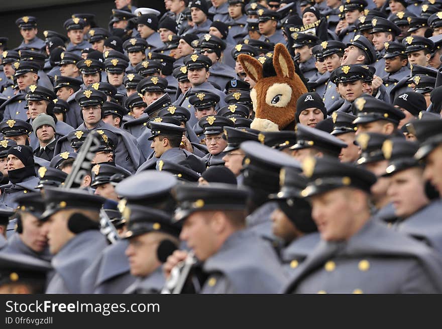 The Army West Point Mascot and cadets. The Army West Point Mascot and cadets.