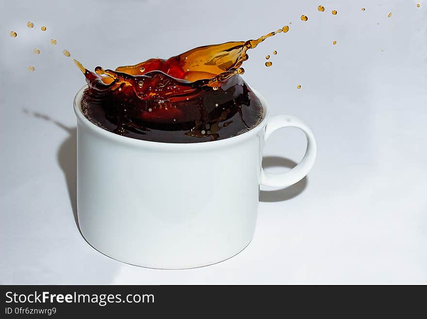 Close-up of Drink Served on White Surface