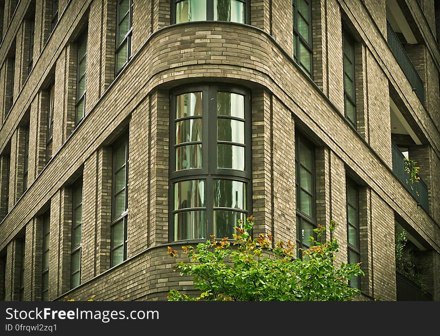 Black Wooden Frame Glass Window Building