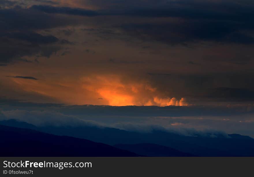 Aerial Photography of White Sky during Sunset