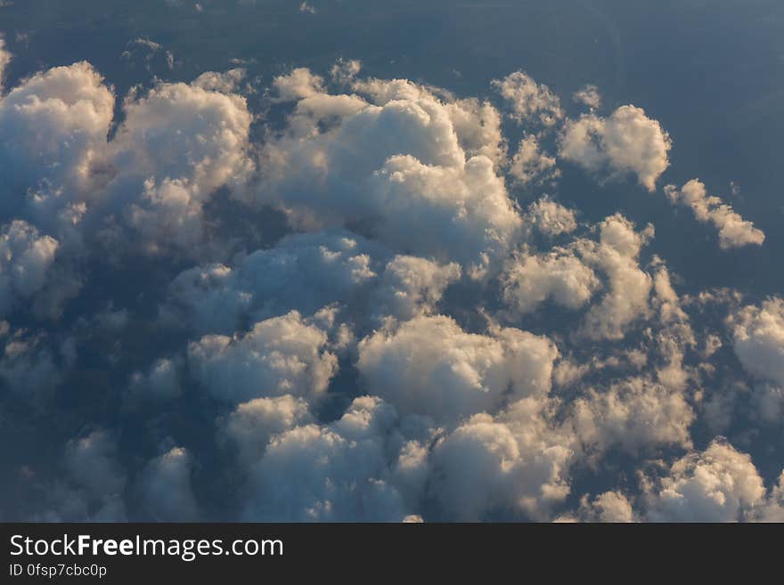 Clouds on the sky seen from above