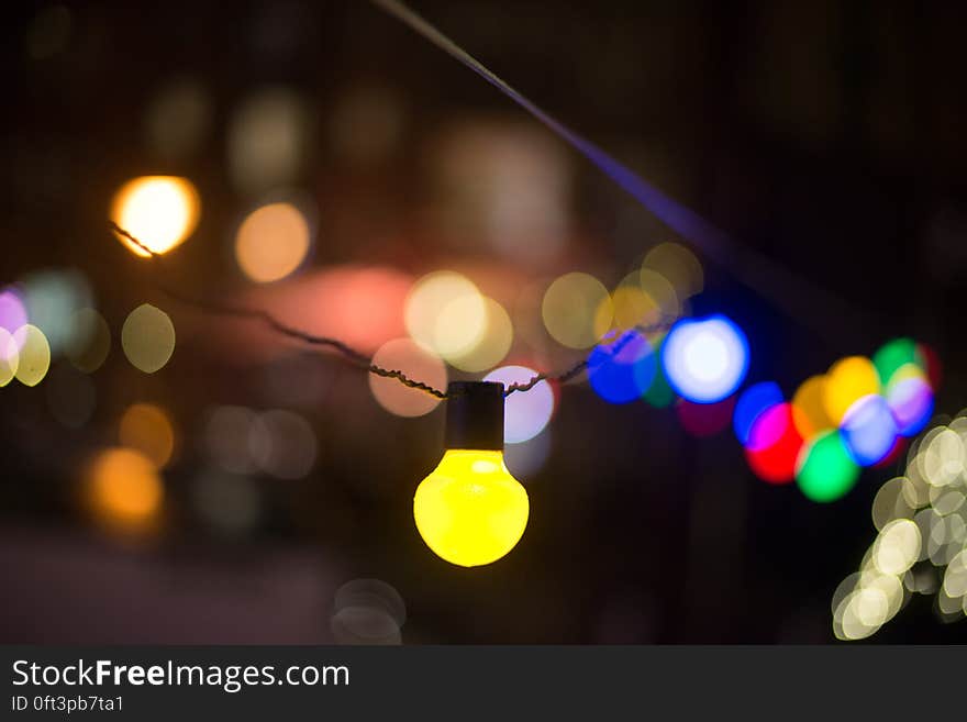 Defocused Image of Illuminated Lights at Night