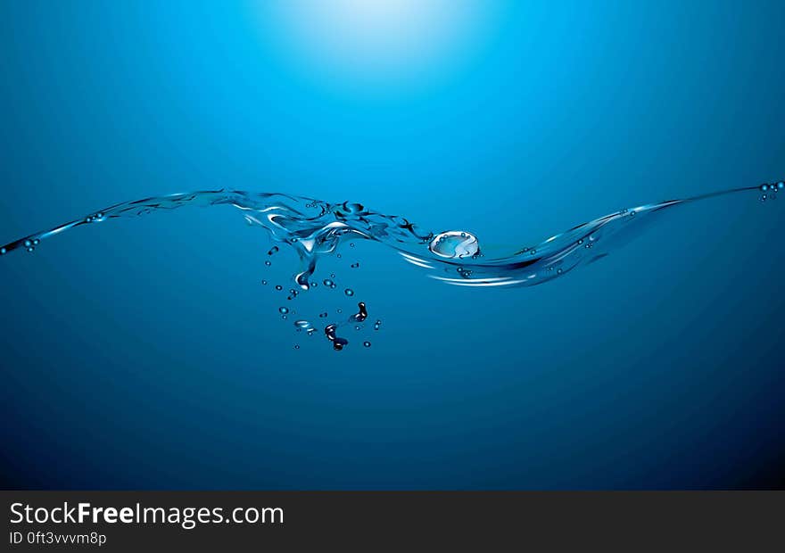 Water wave splashing against blue background. Water wave splashing against blue background.