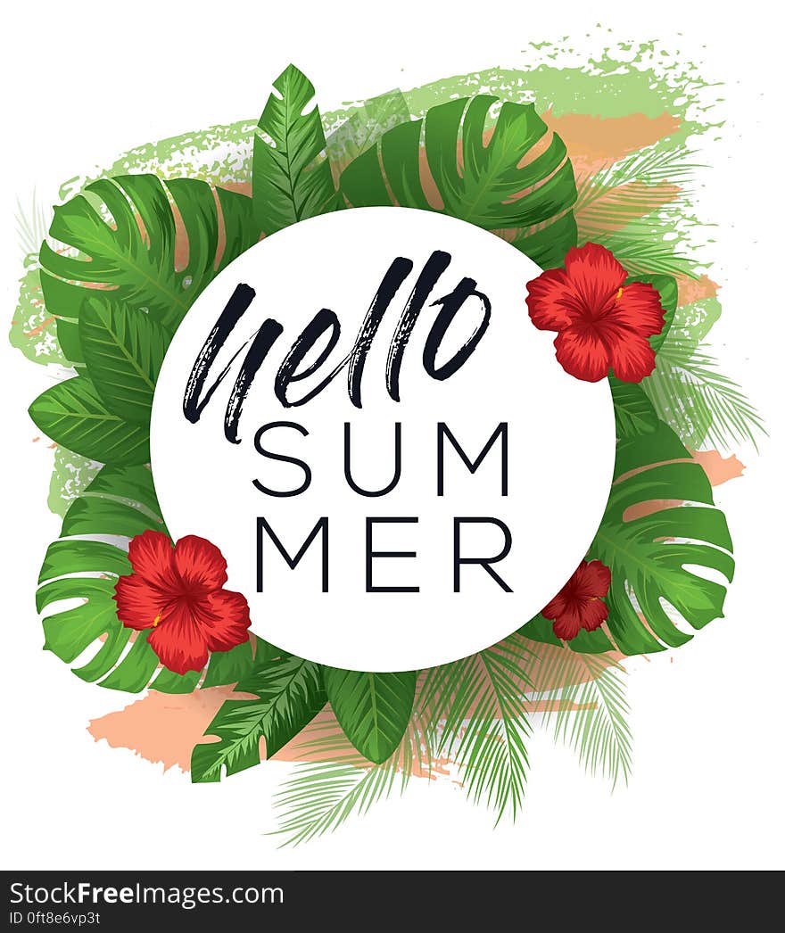 Hello summer vector poster