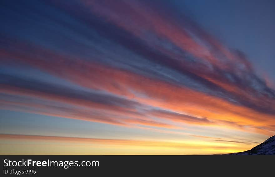 Blue skies with red clouds. Blue skies with red clouds.