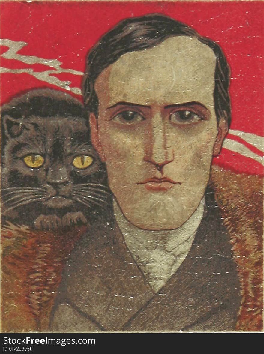 A quick up-res and Photoshopping of a public domain illustration. It&#x27;s from the book &#x22;Doctor Nikola, etc&#x22;. The intention was to make it more like a portrait of the famous author H.P. Lovecraft -- who, incidentally, loved cats. This is CC0, so feel free to work on it further, and/or re-paint it with the aid of photo-references for Lovecraft&#x27;s face, etc. A quick up-res and Photoshopping of a public domain illustration. It&#x27;s from the book &#x22;Doctor Nikola, etc&#x22;. The intention was to make it more like a portrait of the famous author H.P. Lovecraft -- who, incidentally, loved cats. This is CC0, so feel free to work on it further, and/or re-paint it with the aid of photo-references for Lovecraft&#x27;s face, etc.