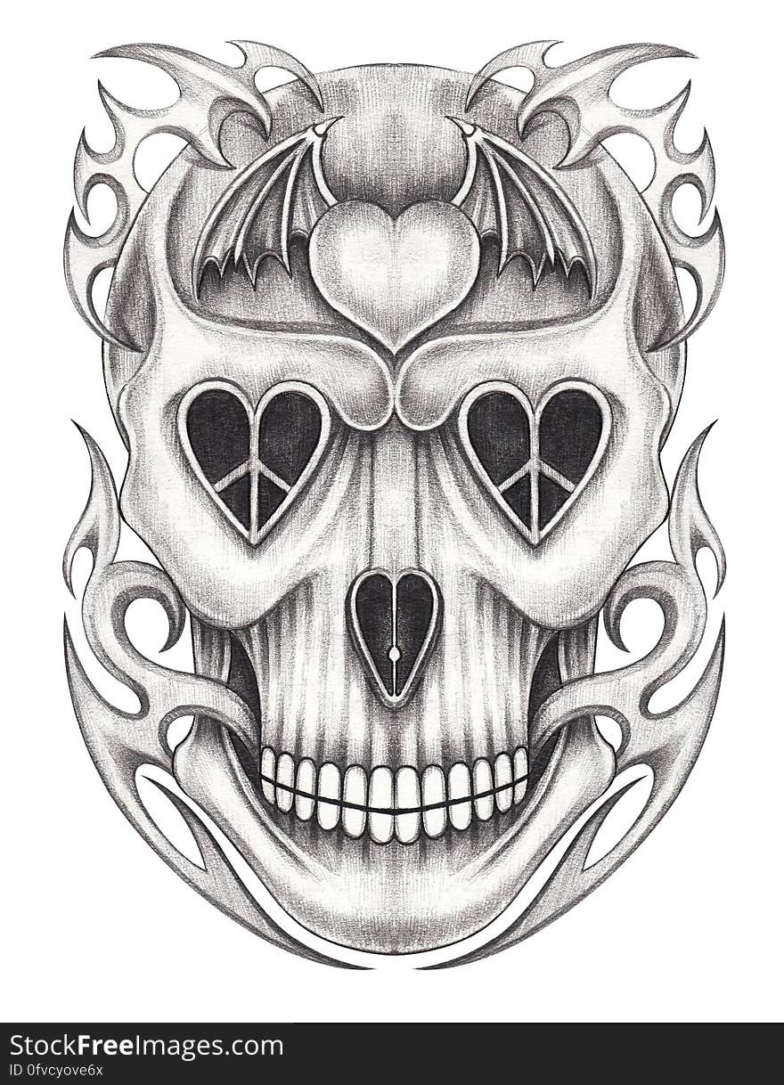 Art skull tattoo.