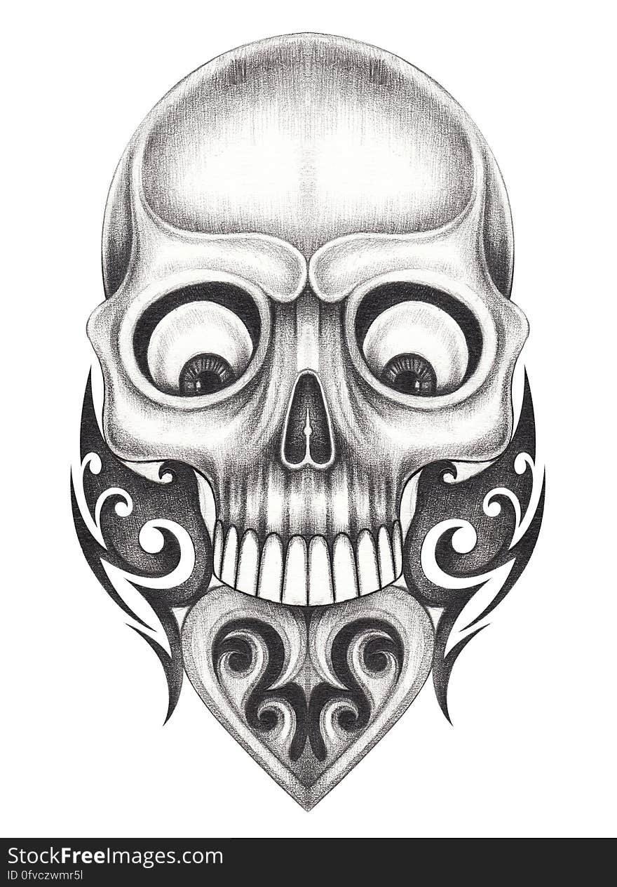 Art skull tattoo.