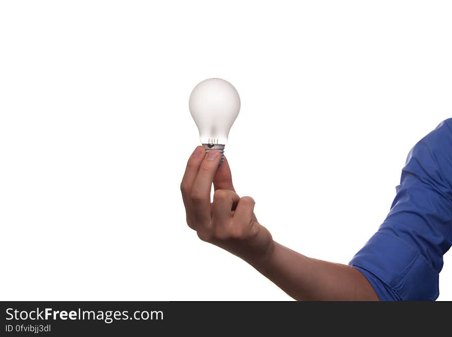 Midsection of Man Holding Hands over White Background