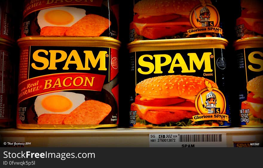 Mmmmmm mmmm mmmmm. What could be better than Spam? Try Spam with Bacon. Actually, you try it and let me know. Thank goodness for my cell phone - not the best photo, perhaps, but couldn&#x27;t resist. And I am always amazed by the brain&#x27;s ability to cue in something from the past - my wife insists I have a true treasure trove of utter trivia in my brain, and she is probably correct. The bonus is here from YouTube: www.youtube.com/watch?v=anwy2MPT5RE Day 165 of my 365 Project. Mmmmmm mmmm mmmmm. What could be better than Spam? Try Spam with Bacon. Actually, you try it and let me know. Thank goodness for my cell phone - not the best photo, perhaps, but couldn&#x27;t resist. And I am always amazed by the brain&#x27;s ability to cue in something from the past - my wife insists I have a true treasure trove of utter trivia in my brain, and she is probably correct. The bonus is here from YouTube: www.youtube.com/watch?v=anwy2MPT5RE Day 165 of my 365 Project