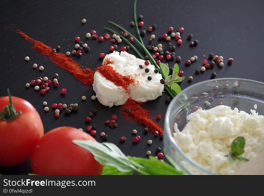 Red Tomato Near White Cream With Spices