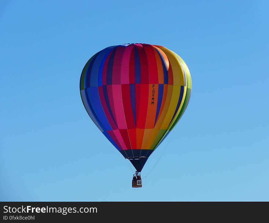 Blue Orange and Yellow Hot Hair Balloon