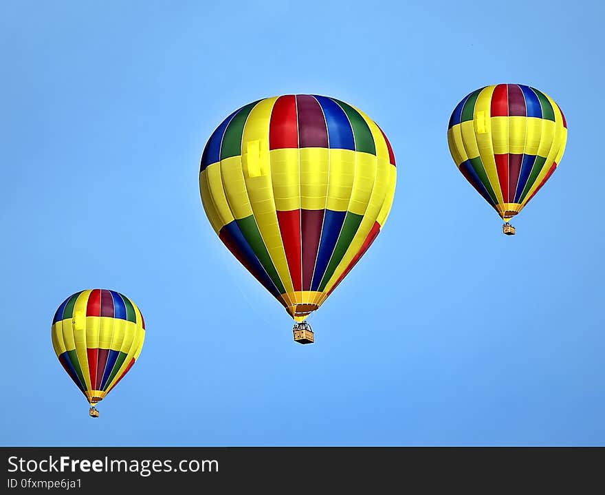 Hot Air Ballooning, Hot Air Balloon, Yellow, Sky