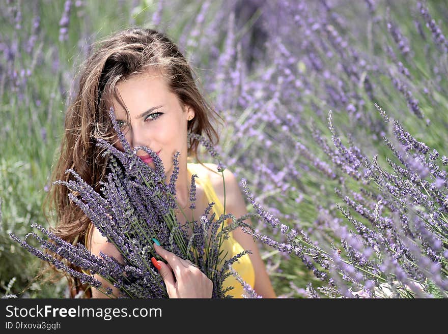 Lavender, Beauty, Purple, Girl