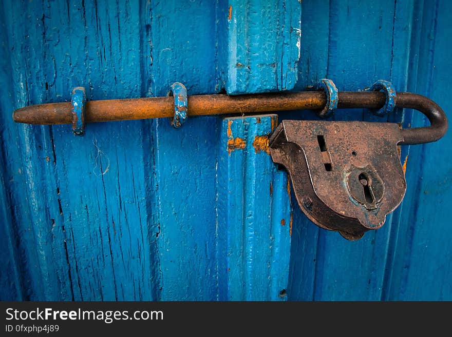 Blue, Rust, Wood, Metal