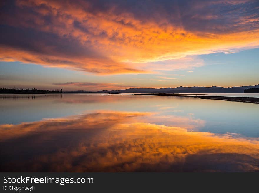 Reflection, Sky, Horizon, Afterglow