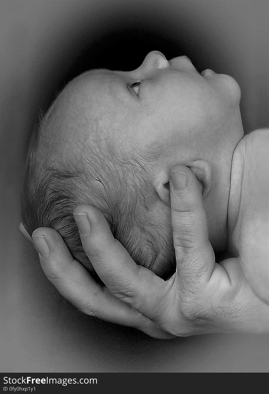 New Born Baby Greyscale Image