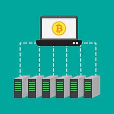 Production With Bitcoin Servers. Royalty Free Stock Images