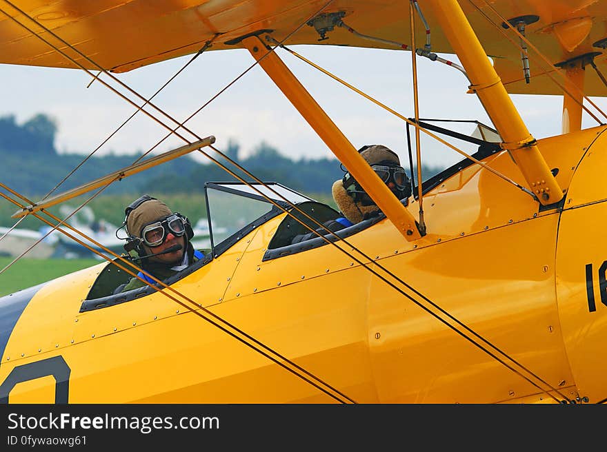 Yellow, Airplane, Aircraft, Aviation