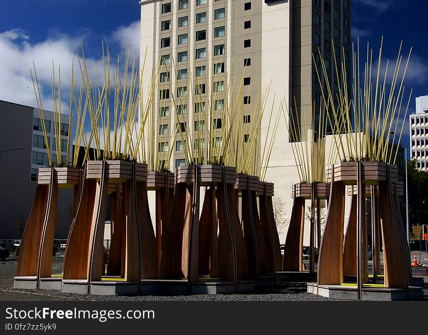 Location: SCAPE 7 Art Central - corner of Gloucester and Colombo Streets, Christchurch Consisting of ten modular objects that read and function both as trees and as houses, Julia Morison’s work can be engaged with and explored on many levels. The work incorporates light and plant forms, and creates spaces within itself for reflection and play. This significant legacy piece will remain as a permanent, re-locatable work in Christchurch City. Location: SCAPE 7 Art Central - corner of Gloucester and Colombo Streets, Christchurch Consisting of ten modular objects that read and function both as trees and as houses, Julia Morison’s work can be engaged with and explored on many levels. The work incorporates light and plant forms, and creates spaces within itself for reflection and play. This significant legacy piece will remain as a permanent, re-locatable work in Christchurch City.