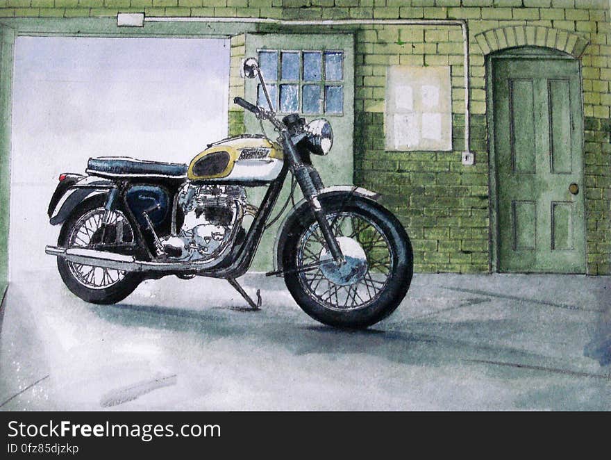 Watercolour classic British Motorcycles Triumph unframed watercolour 42cm x 28cm approx www.theartroomtelford.co.uk/page96.html theartonlinegallery.com/artist/john-lowerson/. Watercolour classic British Motorcycles Triumph unframed watercolour 42cm x 28cm approx www.theartroomtelford.co.uk/page96.html theartonlinegallery.com/artist/john-lowerson/