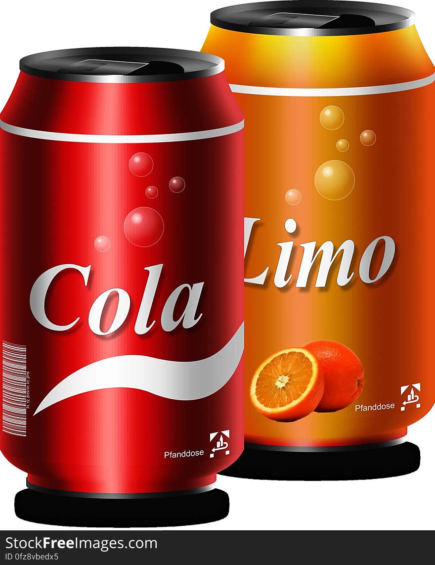 Aluminum Can, Drink, Soft Drink, Orange Drink