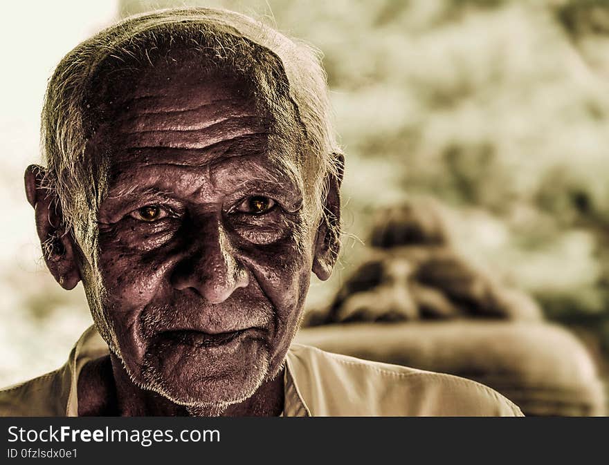 Selective Focus Photo of Man in White Collared Shirt