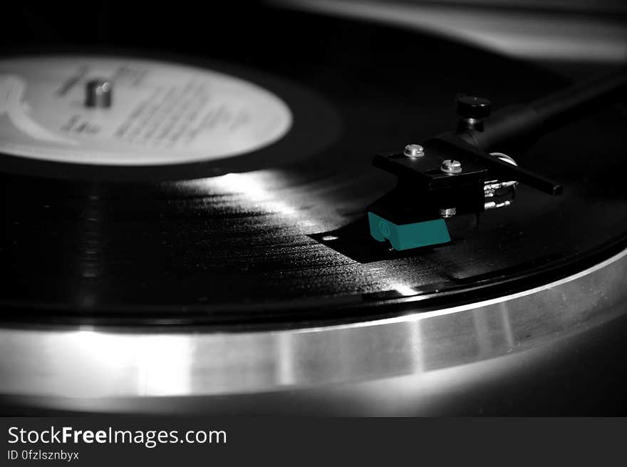 Black and Silver Turntable