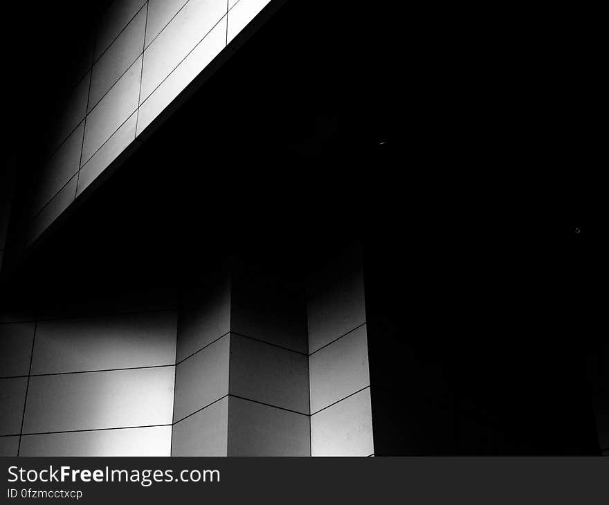 Exterior of modern contemporary building in black and white. Exterior of modern contemporary building in black and white.