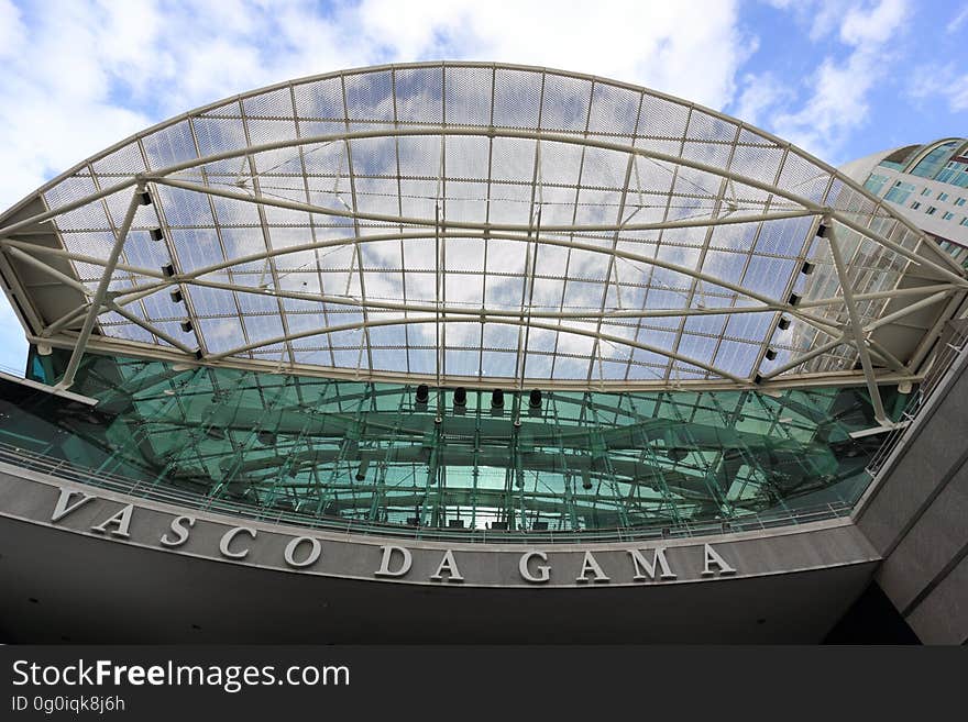 Vasco da Gama shopping center main entrance in Lisbon, Portugal.