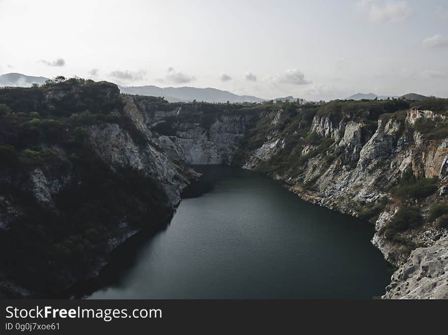 A river passing through a canyon. A river passing through a canyon.