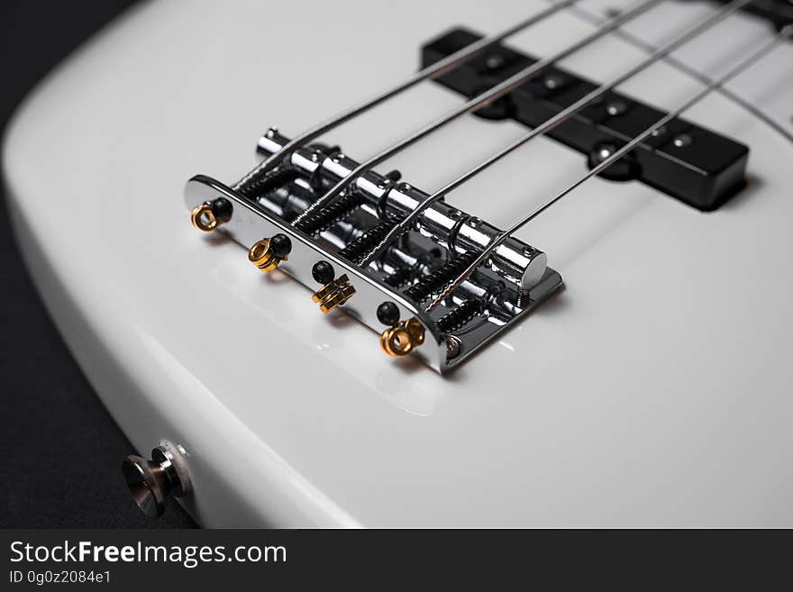 White Electric Bass Guitar