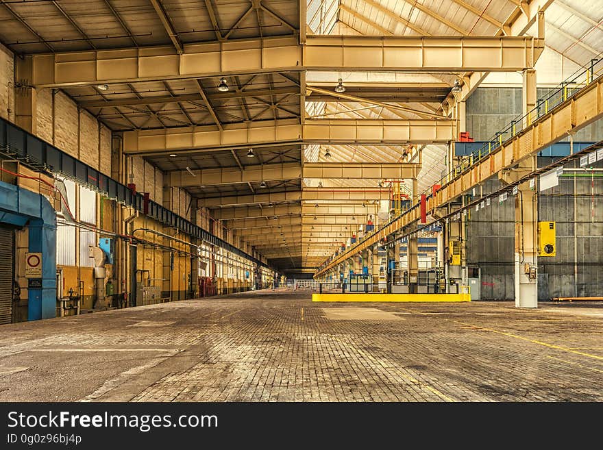 A view inside an industrial facility.