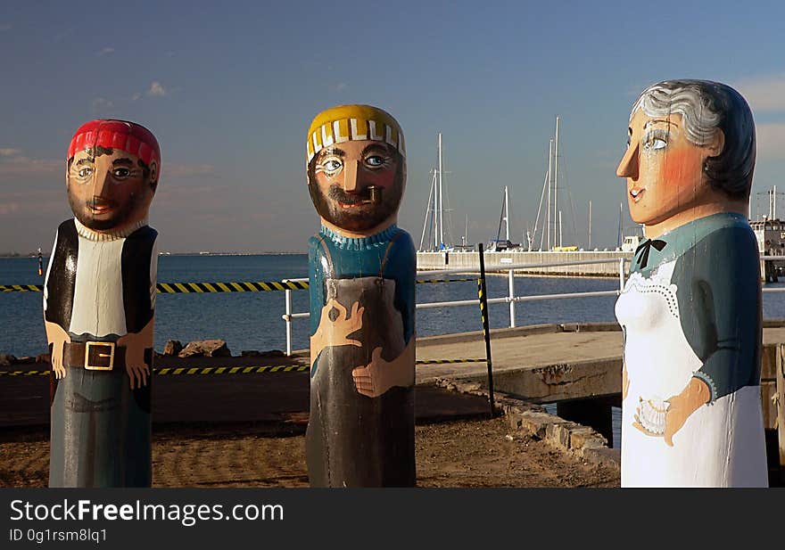 No visitor to Geelong’s magnificent waterfront precinct can miss the whimsical bollards that stretch from Rippleside to Limeburners Point. Painted by local artist Jan Mitchell, the bollards have become an icon of Geelong.Australia. No visitor to Geelong’s magnificent waterfront precinct can miss the whimsical bollards that stretch from Rippleside to Limeburners Point. Painted by local artist Jan Mitchell, the bollards have become an icon of Geelong.Australia.