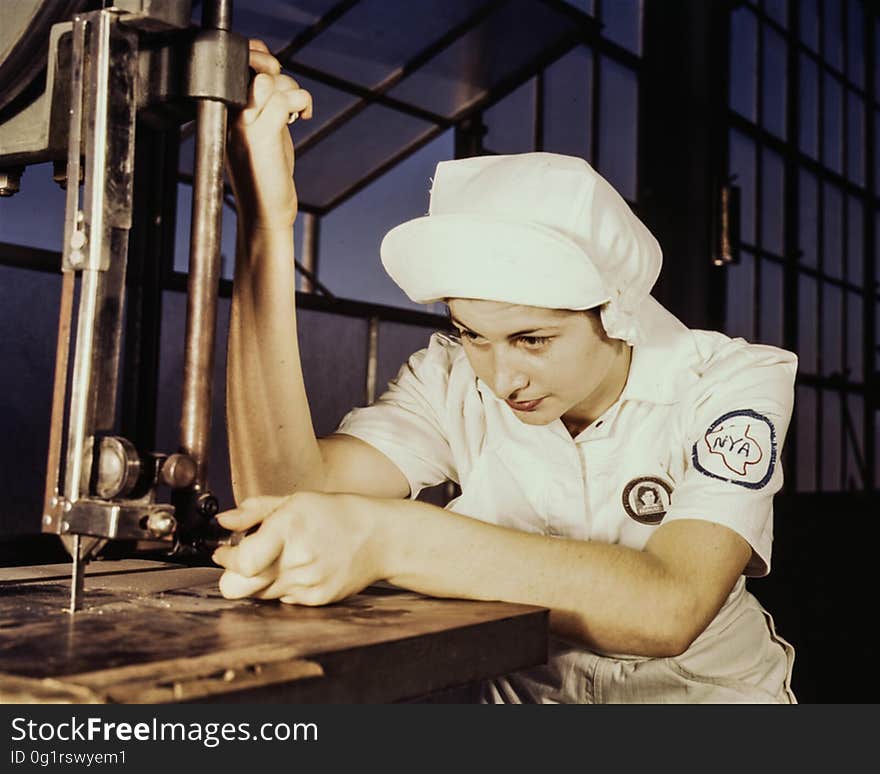 Woman Using Machine during Nighttime