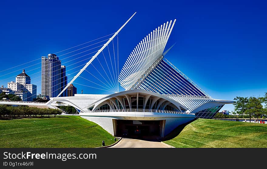 The Quadracci Pavilion of the Milwaukee Art Museum in Milwaukee, Wisconsin.