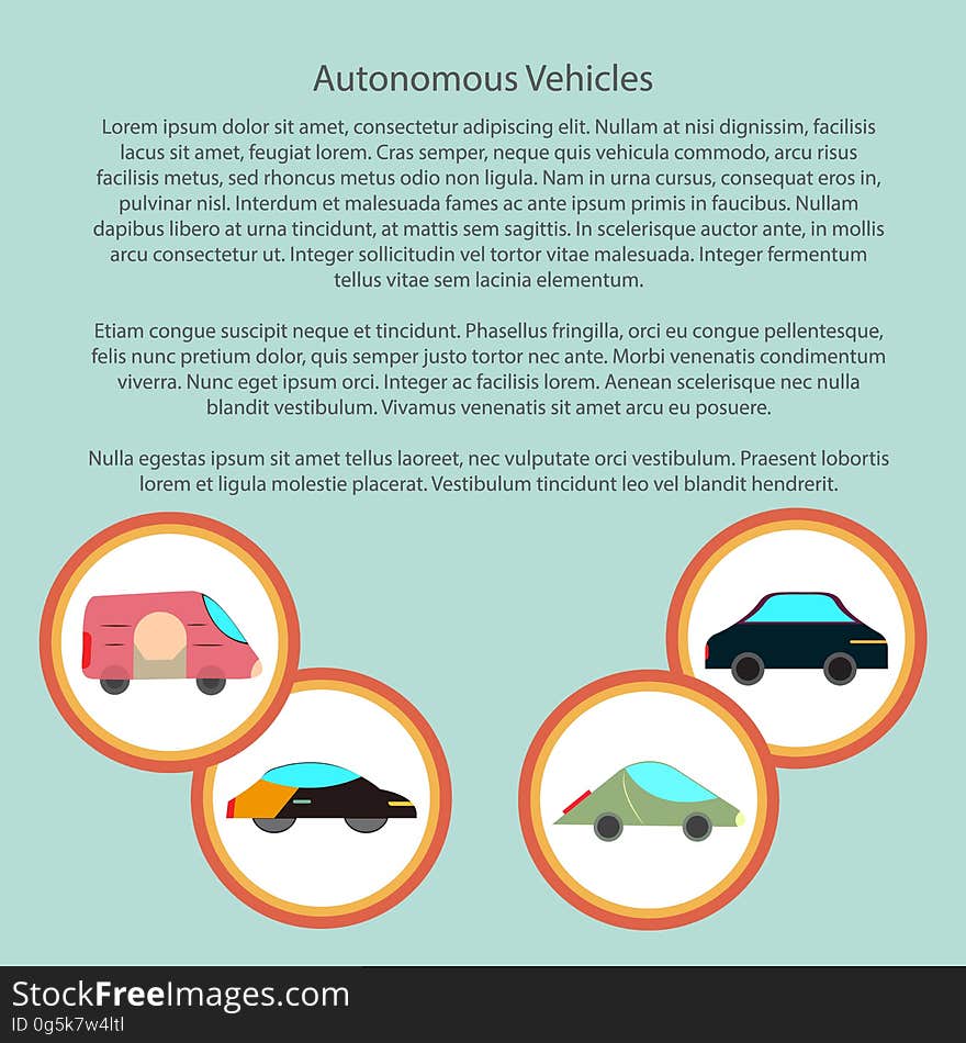 Autonomous vehicles infographic with in a circle