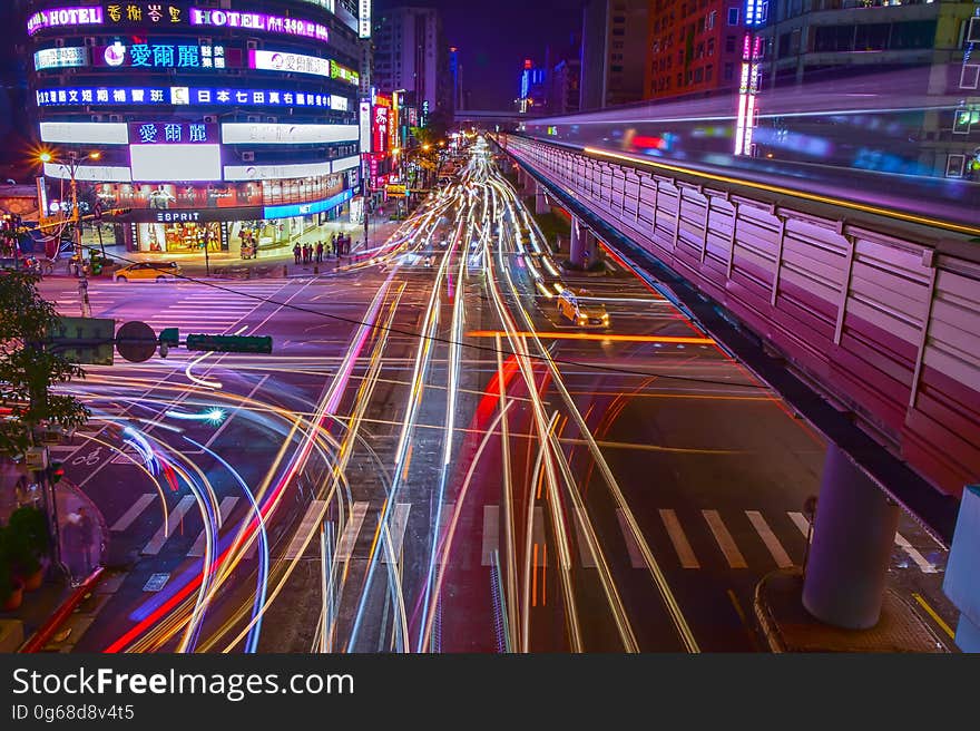 Light Trails on City Street