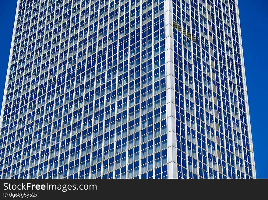 Exterior of skyscraper on Alexanderplatz in Berlin, Germany.