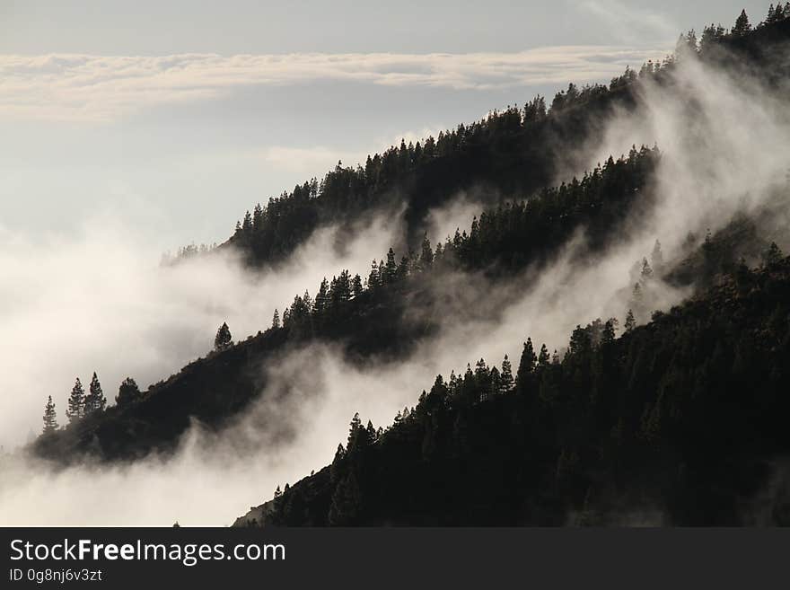 Sky, Cloud, Fog, Mountainous Landforms