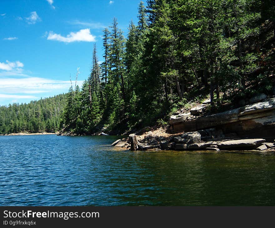 This secluded forest lake is surrounded by ponderosa pines, with a picturesque island in the center. Knoll Lake provides a scenic setting for picnicking, fishing, canoeing, and other activities. The nearby campground, trails, and Mogollon Rim make Knoll Lake a peaceful getaway with plenty to see and do. Photo by Deborah Lee Soltesz, August 2010. Credit: U.S. Forest Service, Coconino National Forest. For more information, visit Knoll Lake on the Coconino National Forest website.