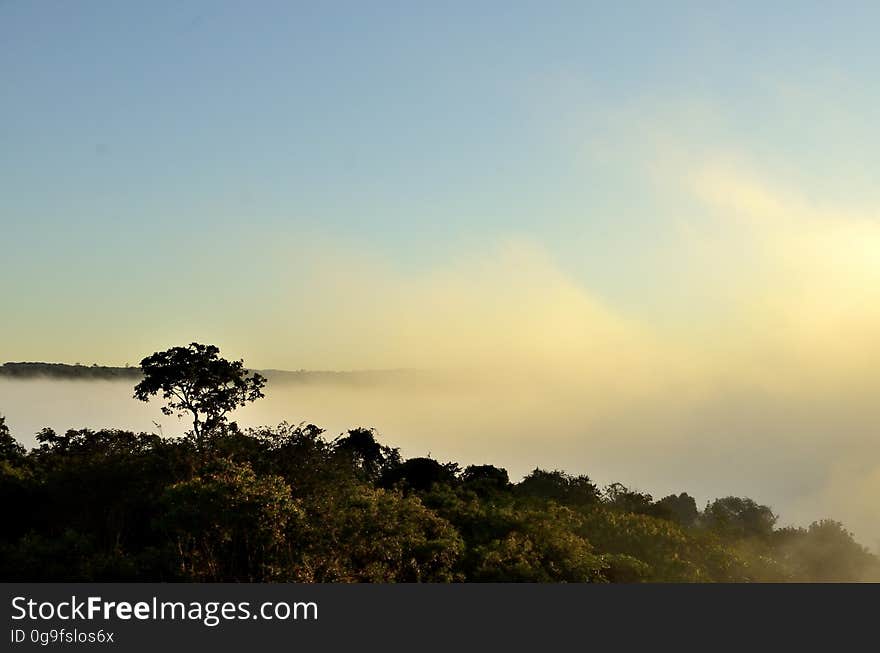 Amanecer en el embalse del arroyo Urugua i. Amanecer en el embalse del arroyo Urugua i.