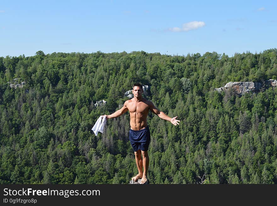 Enjoying Blackwater Falls State Park on a warm, mostly sunny summer day. Enjoying Blackwater Falls State Park on a warm, mostly sunny summer day