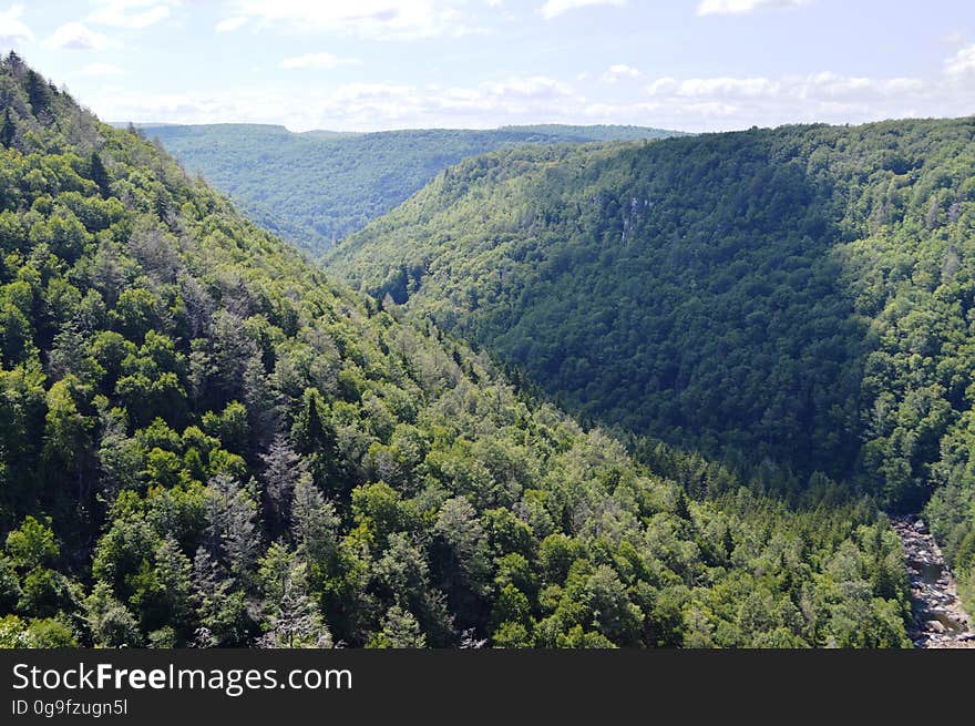 Enjoying Blackwater Falls State Park on a warm, mostly sunny summer day. Enjoying Blackwater Falls State Park on a warm, mostly sunny summer day